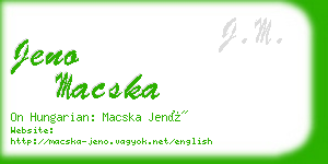 jeno macska business card